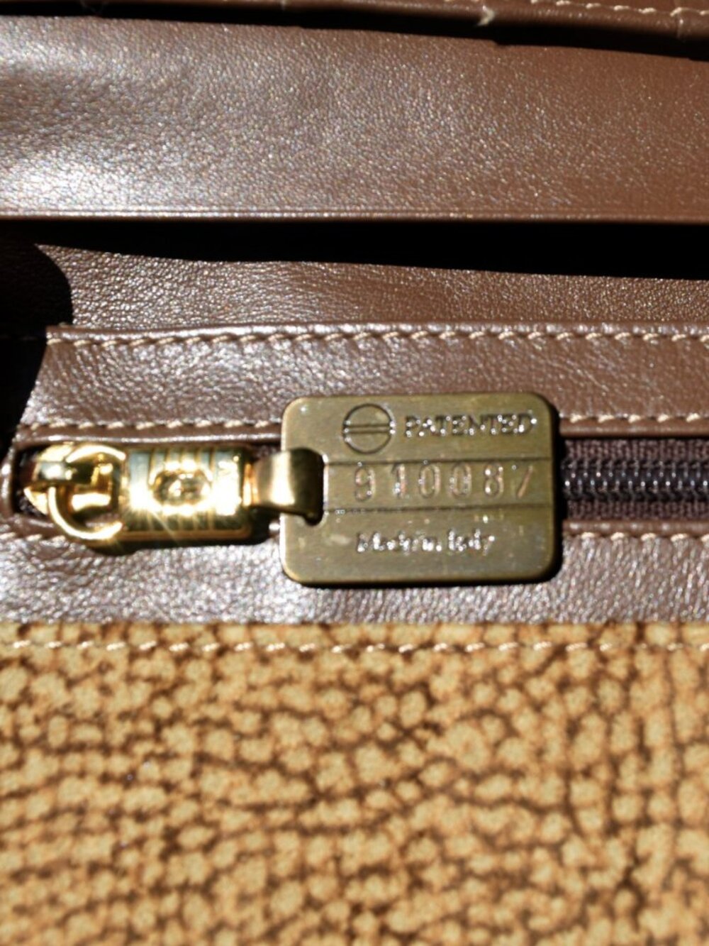 Borbonese Redwall OP Long Wallet Vintage Italian Leather Occhio di Pernice Brown - Picture 7 of 7